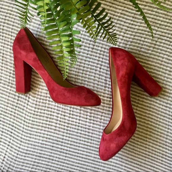 J. Crew Shoes - J. Crew Etta Wild Beet Pink Suede Block Heel Pumps